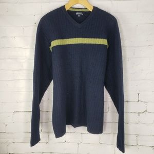 BKE Wool Sweater Blue Green Strip Size XL